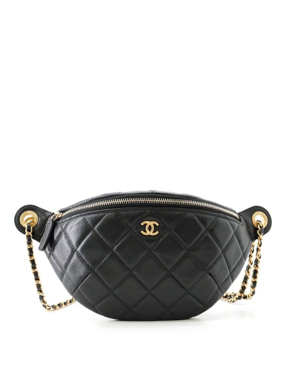 Chanel Belt Bag Quilted CC Logo Lambskin Coco Ball Black